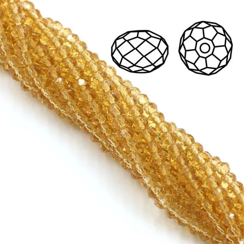 thumbnail image 1 of Cuentas facetadas de cristal de calidad AAA, cuentas espaciadoras Rondelle de 3, 4, 6, 8 y 10mm, suministro de joyería para proyectos de abalorios DIY, 1 of 5