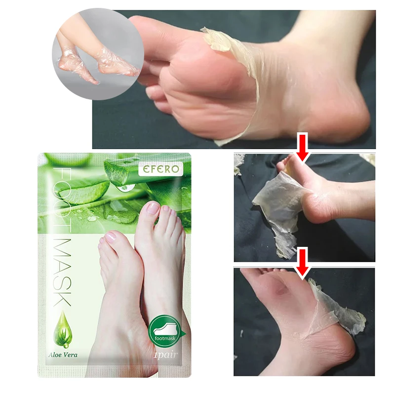 

Foot Mask Exfoliating Heel Peeling Spa Pedicure Socks Anti Drying Cracking Dead Skin Remover Feet Moisturizing Aloe Vera Care