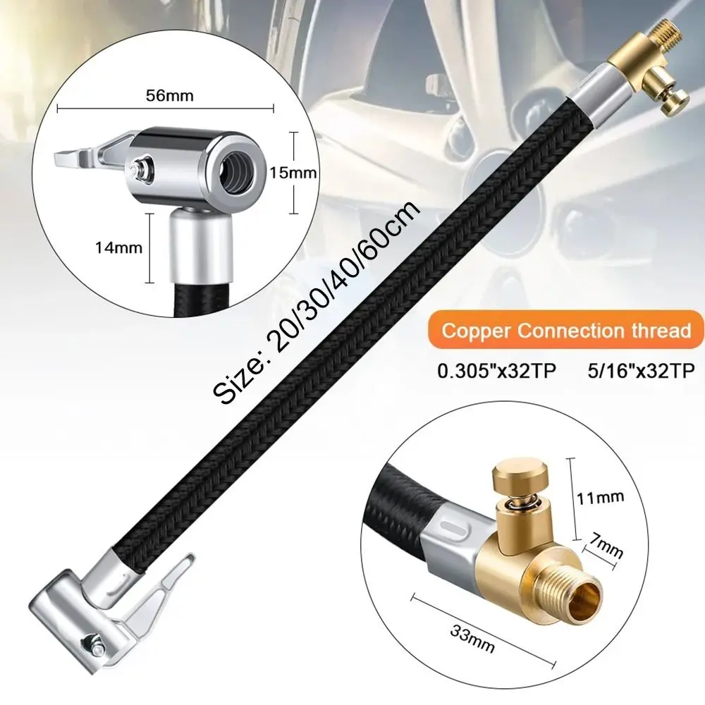 Locking Tire Repair Tools Adapter Car Tire Inflator Hose Air Pump Extension Tube Adapter