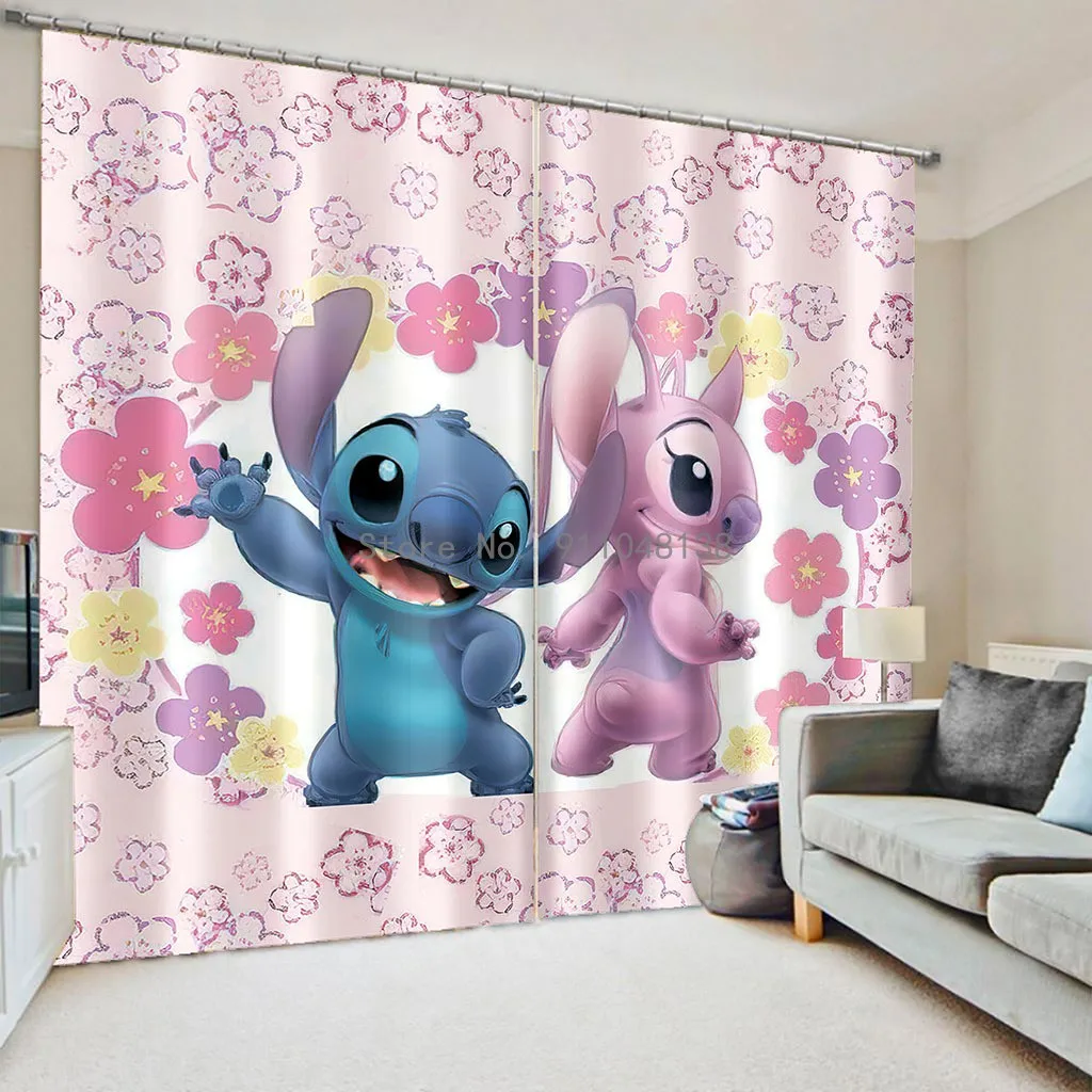 Lilo Stitch – rideaux occultants 3D, 2 panneaux, décoration pour chambre à  coucher, salon, maison, enfants, garçons