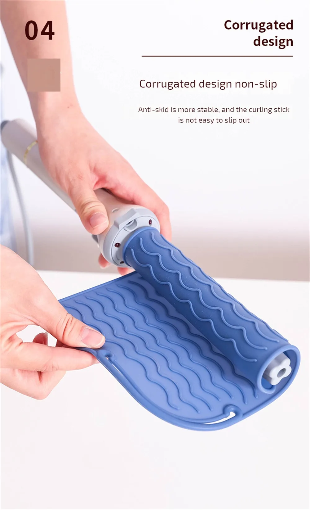 Description Picture 6 of itemSilicone Heat Resistant Mat Pouch for Curling Iron Hair Professional Styling Tool Anti-heat Mats for Hair Straightener Curling