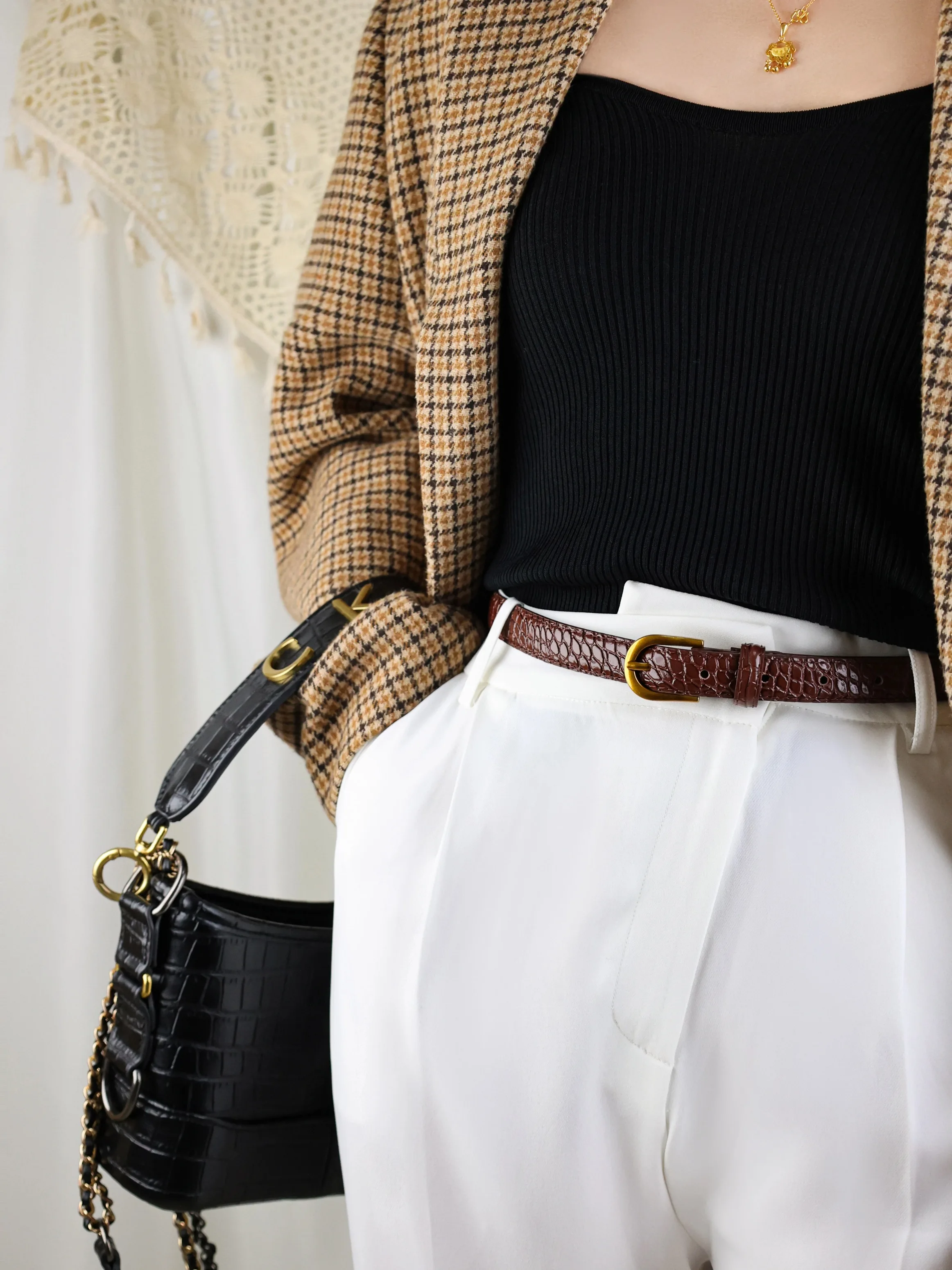 chinese dress ladies Buywis Womens Skinny Belts PU Leather Waist Belt Ladies Thin Waist Belt  with Gold Buckle for Dresses 100cm Beige Fit Waist 24