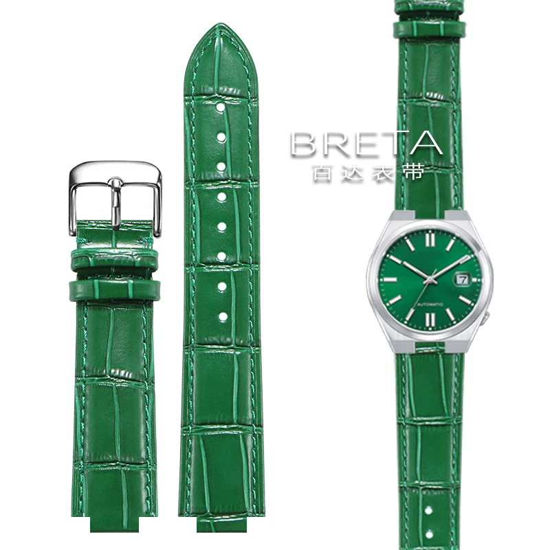 Premium Genuine Leather Watch Strap with Butterfly Clasp and Concave Ends