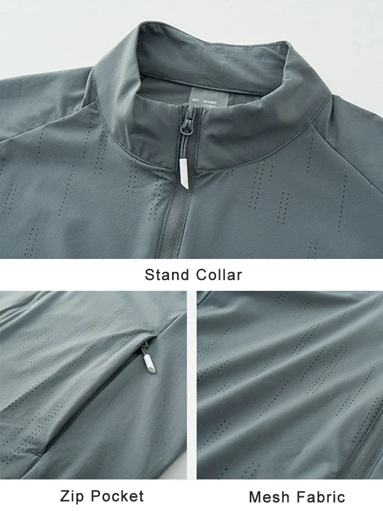 Summer UPF 40+ UV Proof Men Skin Coats Stand Collar Breathable Light&Thin Cool Sunscreen Clothing Casual Jackets Plus Size 8XL