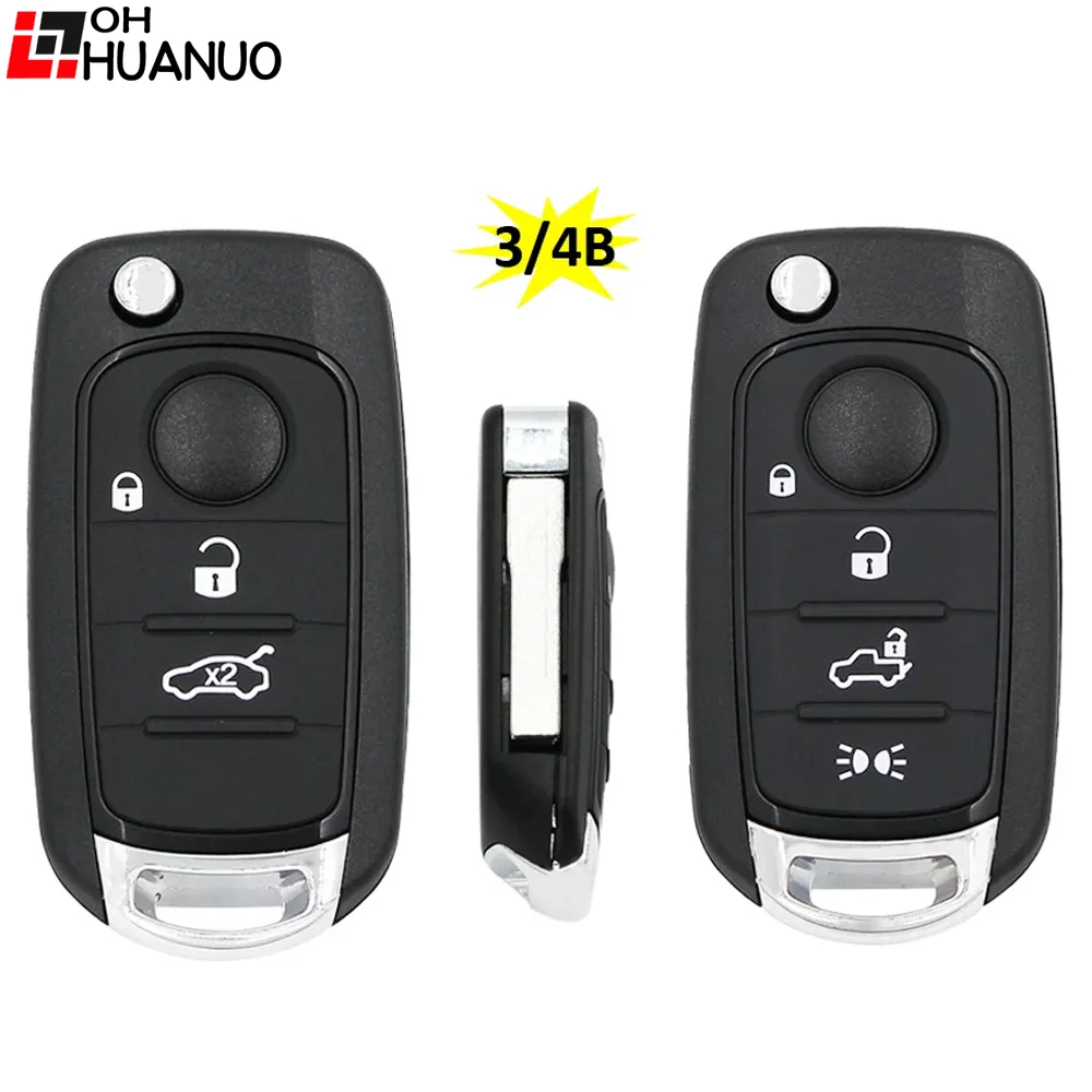 3/4 Button Folding Flip Remote Key Shell Case Smart Car Key Housing for Fiat Toro 500X 500 Punto Tipo Egea For Dodge Neon