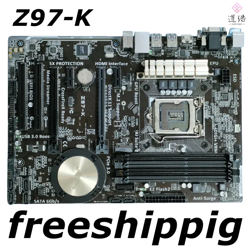 For Z97-K Motherboard 32GB LGA 1150 Support I3 I5 I7 CPU DDR3 ATX Z97 Mainboard 3 For Z97-K Motherboard 32GB LGA 1150 Support I3 I5 I7 CPU DDR3 ATX Z97 Mainboard