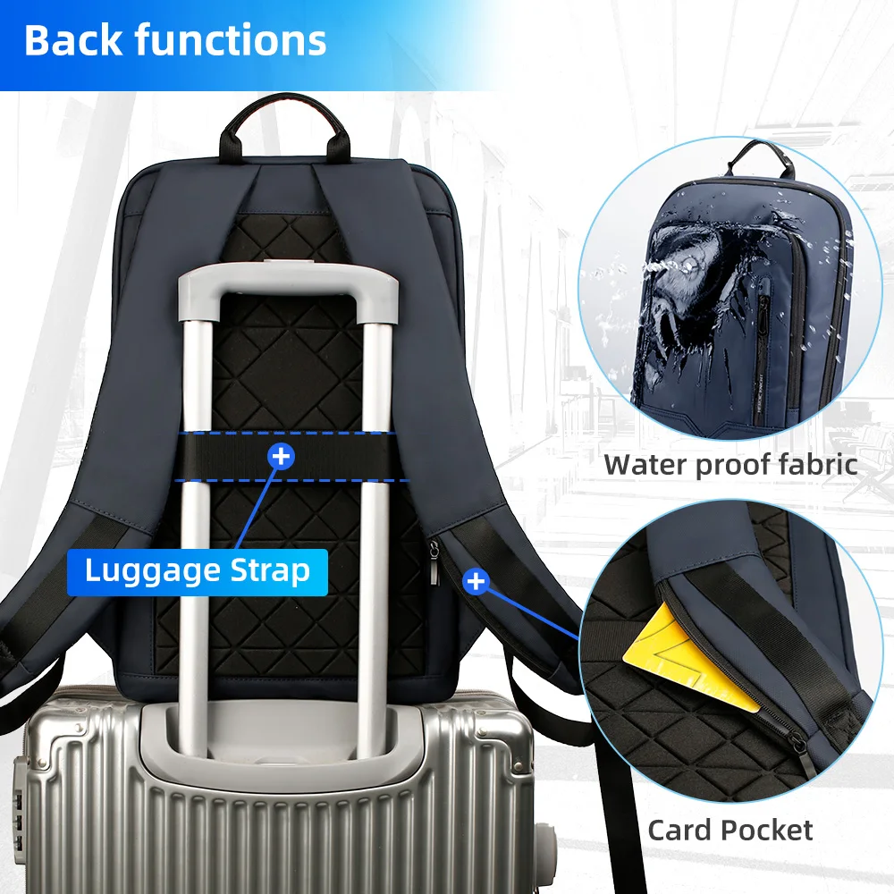 HK Slim 15.6 Inch Laptop Backpack With USB Charging 2