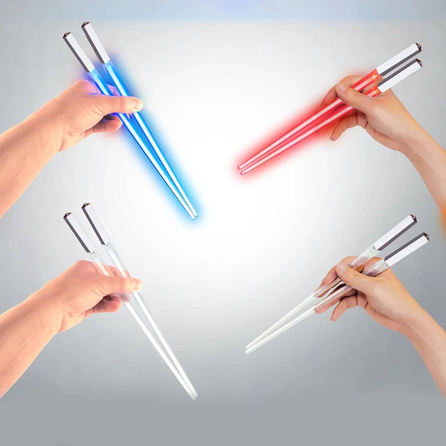 Sushi Chopsticks 1 Pair StarWar Theme LED Lightsaber Luminous Chinese Chopsticks Reusable Washable Detachable Kitchen Tableware