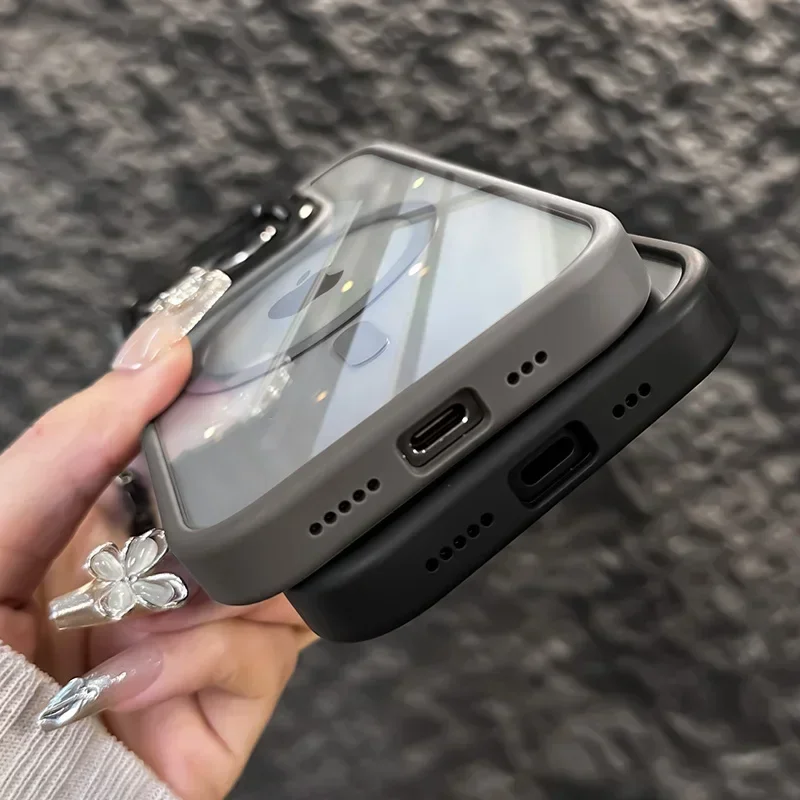 Magnetic Shockproof Phone Case with Stand and Glass Lens Protector