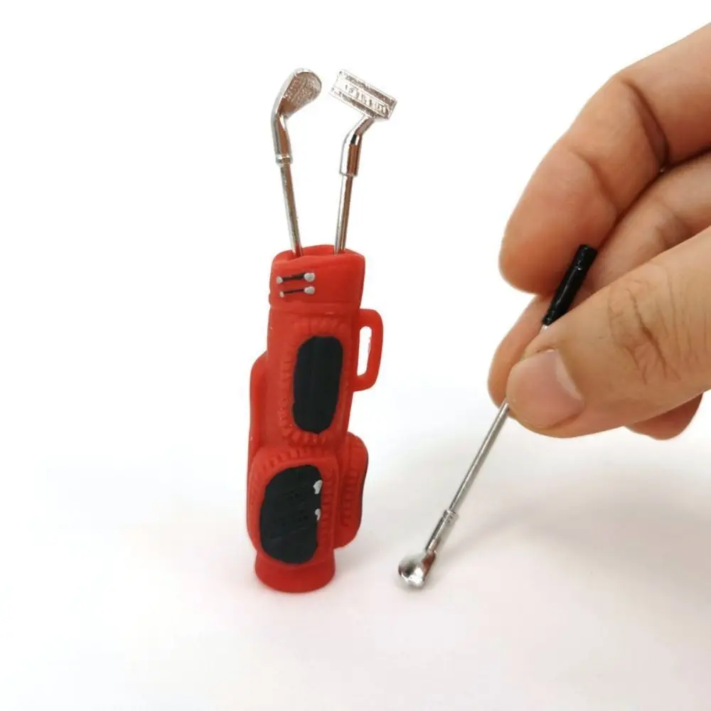 1:12 Scale Dollhouse Golf Toy Model Toys with 3 Sticks Miniature Golf Model Pretend Play 3 Colors Mini Golf Clubs Toy