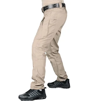 Pantalones tácticos urbanos para hombre, pantalones de trabajo ligeros impermeables, pantalones casuales militares, pantalones deportivos finos, pantalones Cargo para hombre 4
