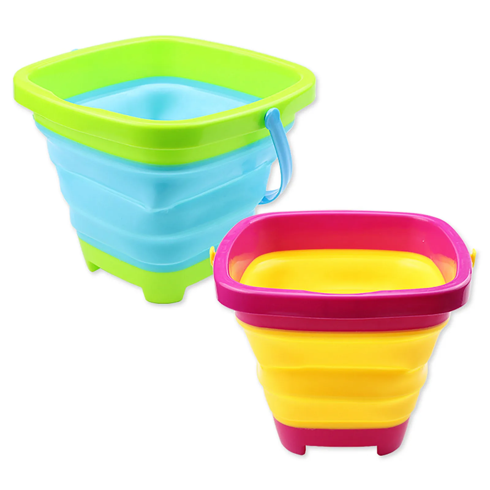 1 Pc Portable Children Beach Bucket Sand Toy Foldable Collapsible Plastic  Pail Multi Purpose Summer Party Playing Storage