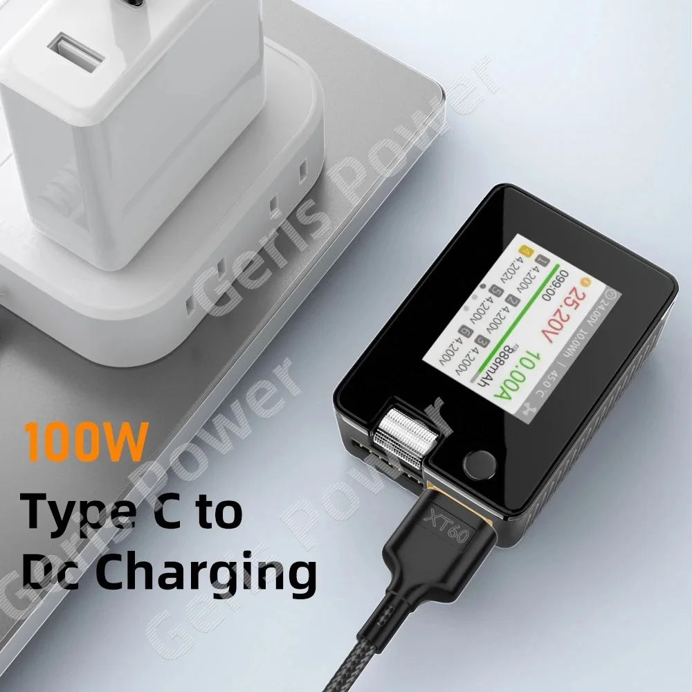 USB C에서 XT60 어댑터 컨버터 C타입 암에서 XT60 PD100W 20V 충전 커넥터, Toolkitrc 모델, 야외 에너지 저장