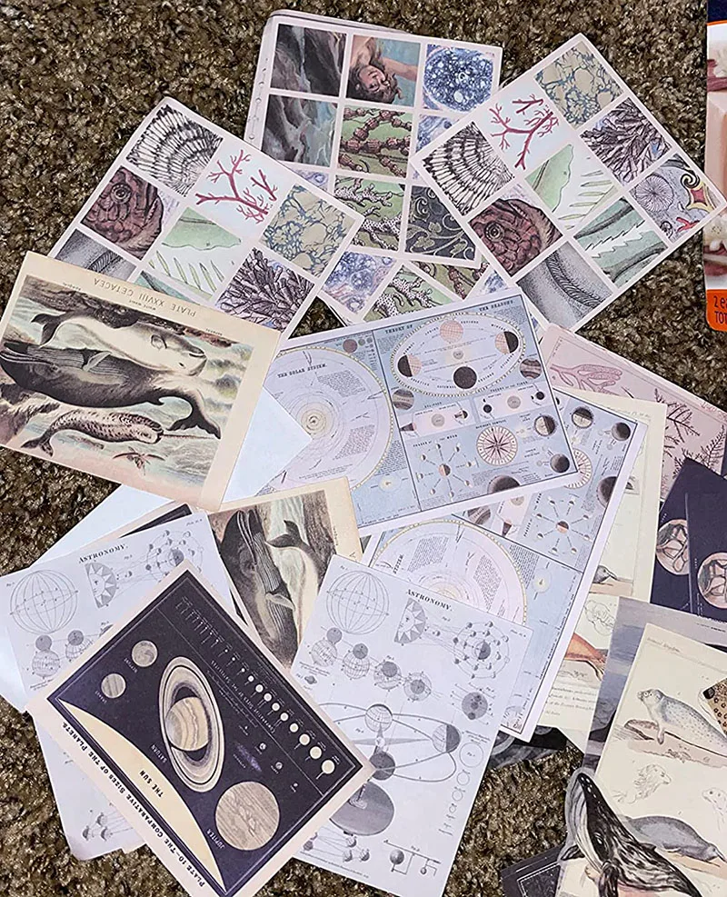 JUJNE Carta per scrapbooking, 400 fogli, accessori per diario vintage