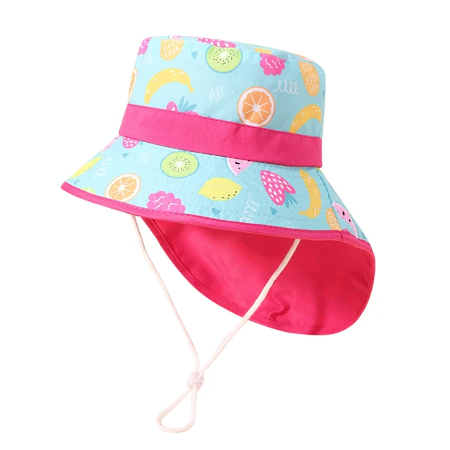 Kids Adjustable Chin Strap Sun Protection Hats Summer Spring Wide