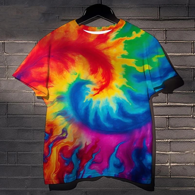 Colorful Tie Dye Graphic Short Sleeve T Shirt