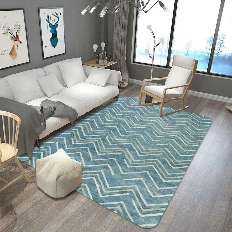 

Waves And stripes Print Carpets For living room Rectangle Geometric Large Area Rugs Anti-slip Safety Child Carpet Home Decor Rus