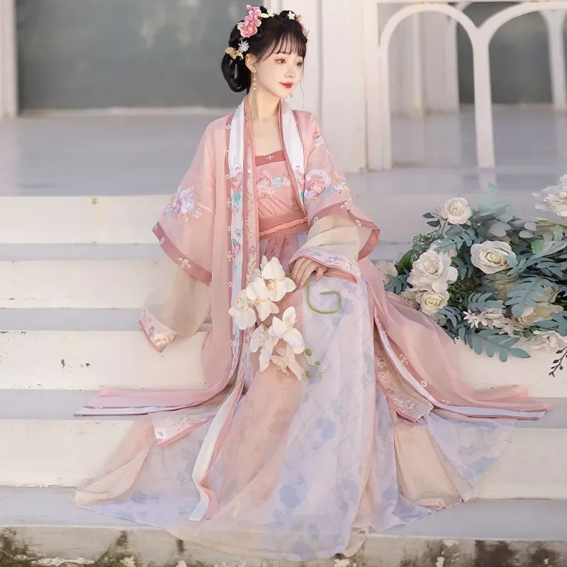 

Mosheng Student Gives Huaqing Adult Hanfu to Female Song Made Gum Show High Show Thin Pleated Skirt Embroidery Spring/Summer