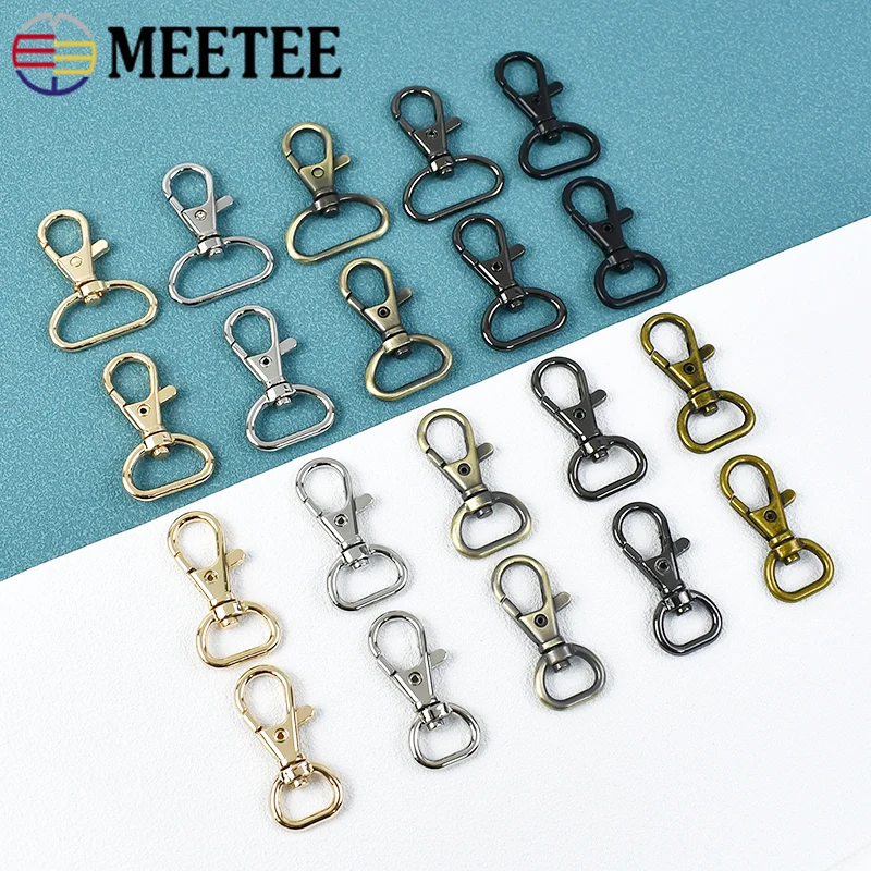 Meetee 랍스터 금속 버클 회전 트리거 클립, 스냅 후크 스트랩 가방 걸쇠 벨트 키체인 카라비너, DIY 하드웨어, 13-25mm, 10 개, 20 개