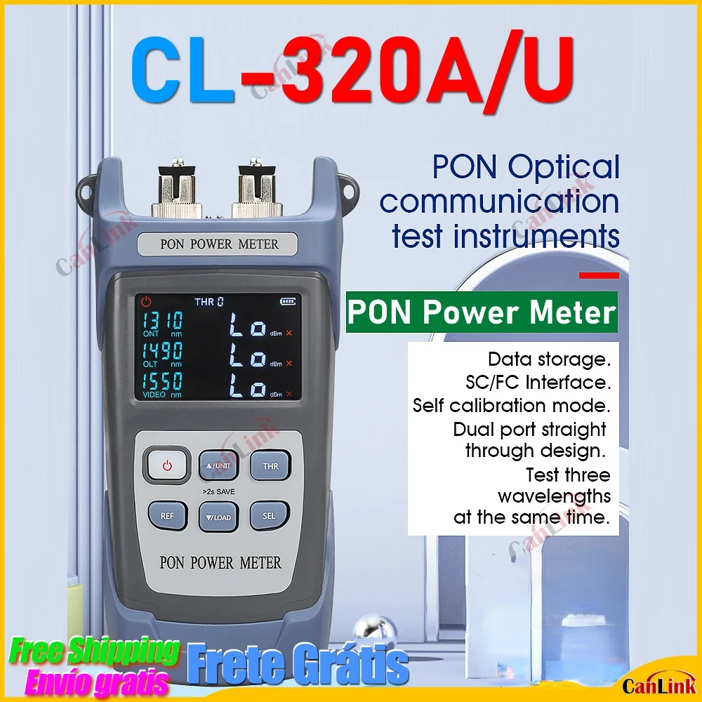 Promotion Fiber Optical PON Meter CL-320APC UPC CL-320A/U Portable PON Power Meter FTTX ONT 1310nm|1490nm|1550nm as AUA-320A/U high quality handle pon optical power meter fhp3p02 used in fttx optic communicate devices