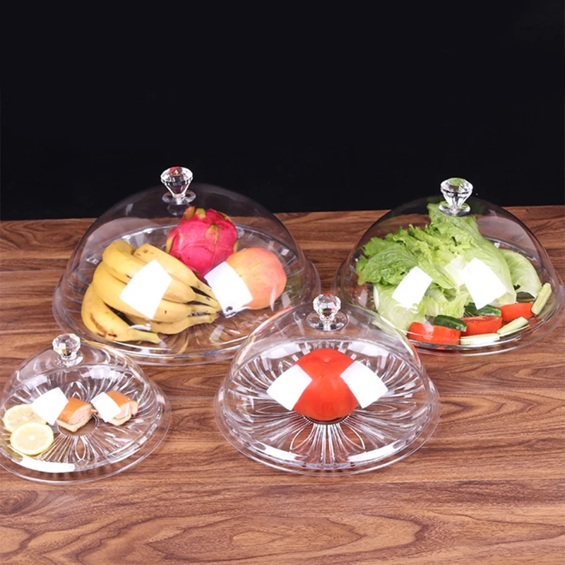 Clear Food Cover Dome Guard Shield Anti-insect Dustproof Keep For Fresh Covers For Vegetable Cake Fruit Tray Fresh L