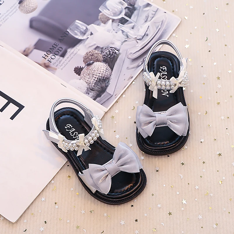 Girls Beading Sandals Non Slip Sole Toddler Beach Shoes