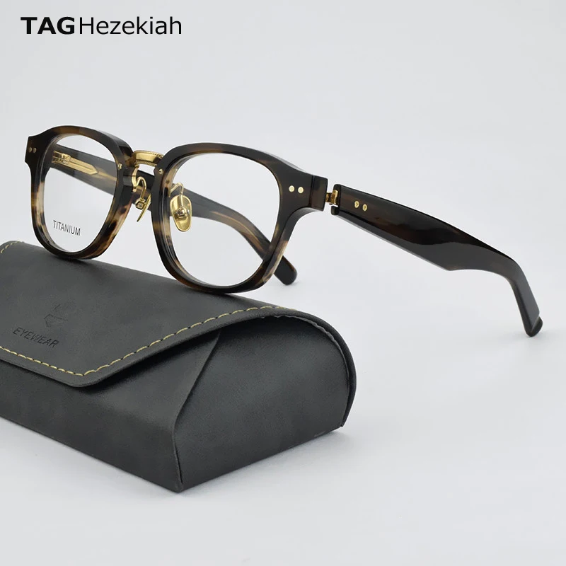 

luxury eyeglasses Retro glasses frame men and women square frame big face thick frame thickened literary niche designer 151