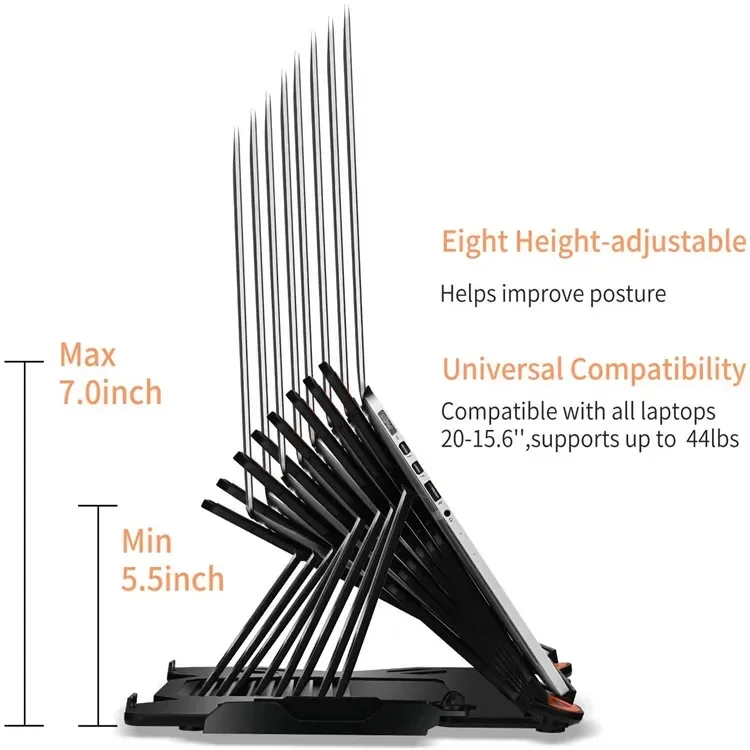 ABS Home Office Cooling Rotation 360 Degree Laptop Stand Adjustable Height Folding Laptop Holder Stand