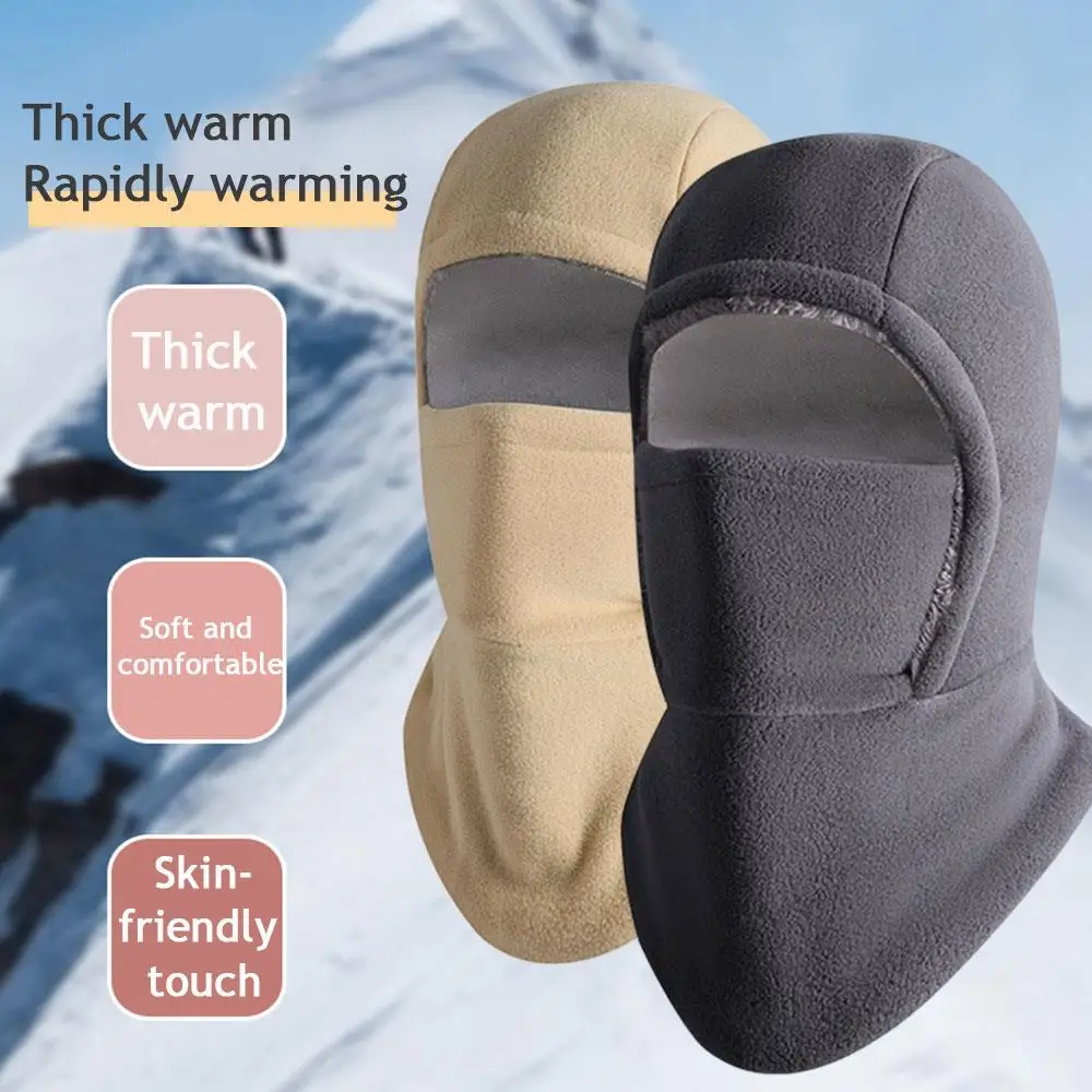 Women Men Warm Winter One-piece Scarf Cap Windproof Fleece Balaclava Cycling Cap Cold-proof Windproof Ski Face Mask Hood Hat