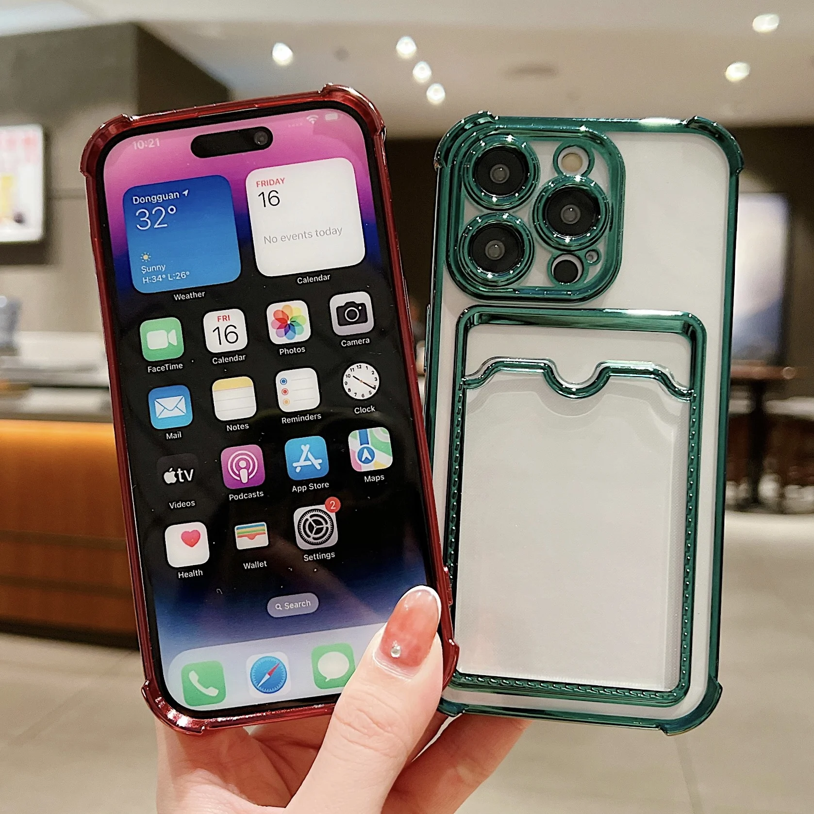 Luxury Transparent Wallet Card Holder Phone Case