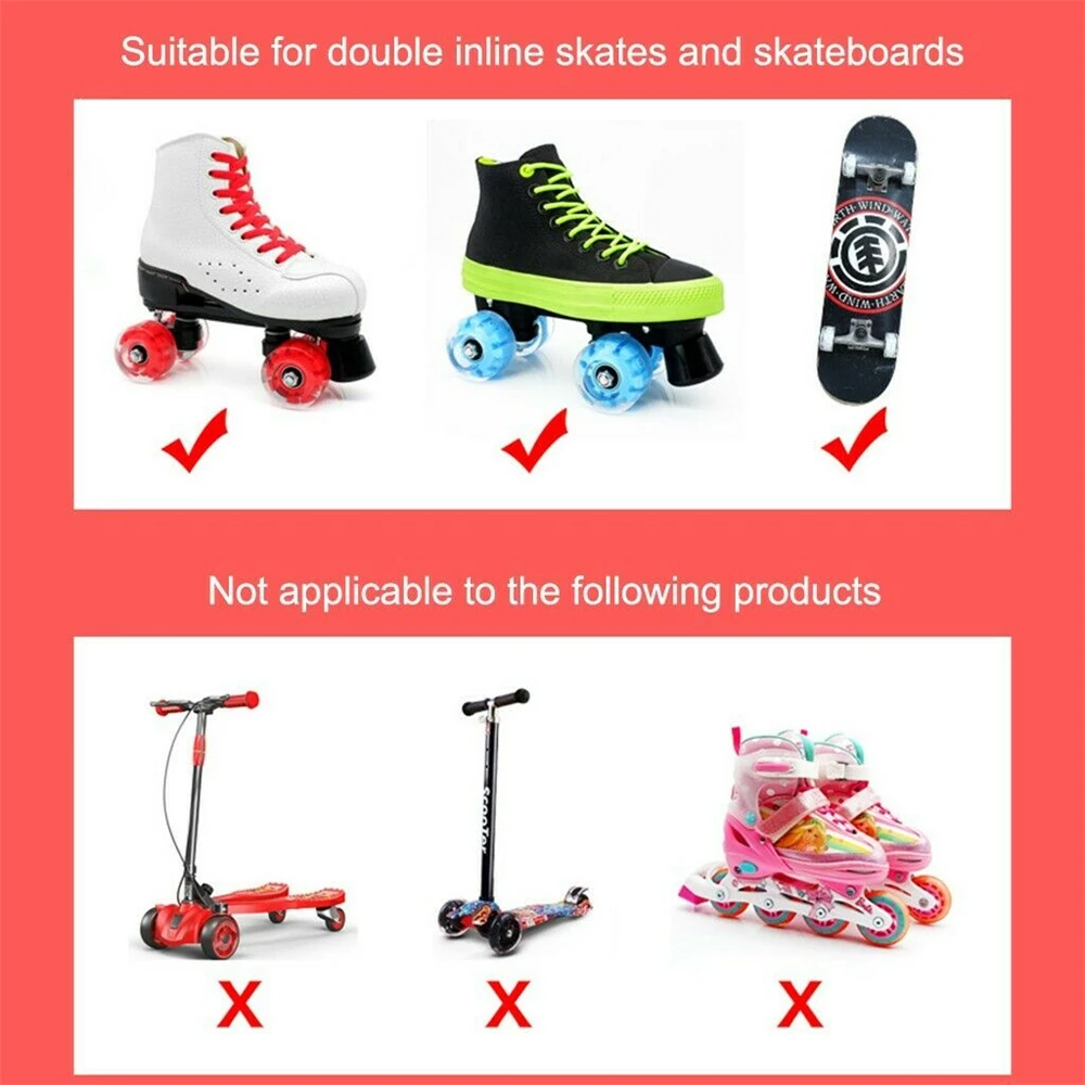 LED Flash Wheel Luminous Light Up Quad Roller Skate Wheels with Bearings Installed Sliding Tires 32mm x 58mm Speed Skate Skating