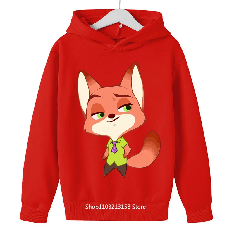 

Disney's "Zootopia" co-stars hoodie Boy Girl Judy and Nick Hooded kids hoodie top casual sports hoodie