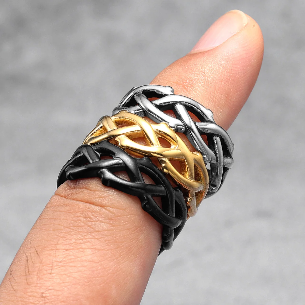 BAGUE GOTHIQUE EN ARGENT STERLING 925 GRIFFE D'AIGLE NEUVE BIJOU HOMME