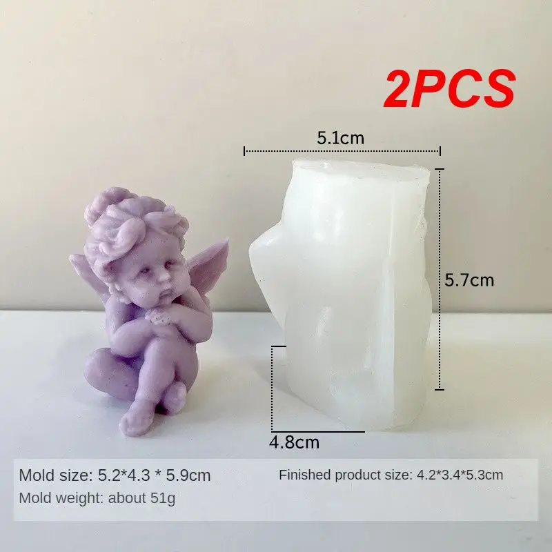 

2 шт., силиконовая форма в виде ангела для свечей