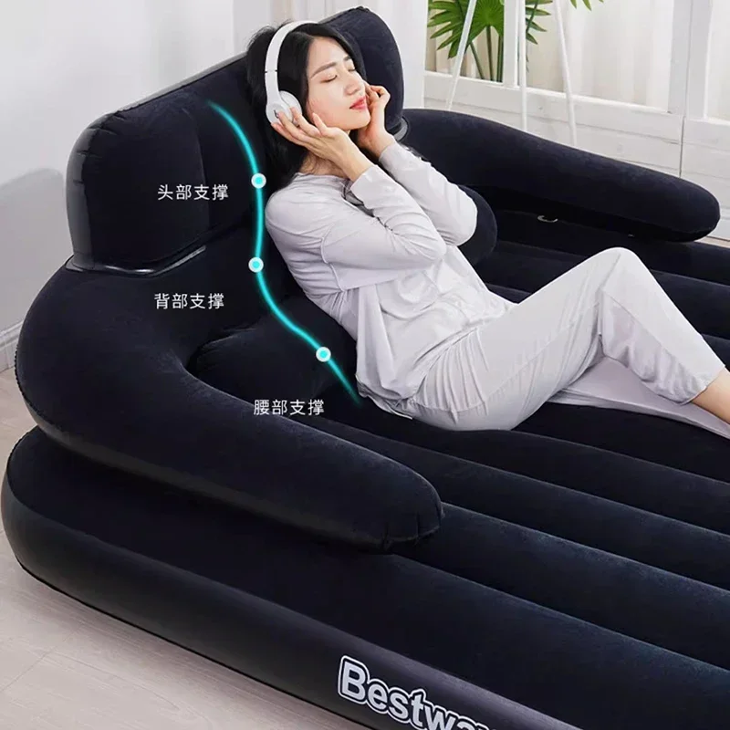 Inflatable Folding Bed Luxury Modern Sofa Double Design Bed Tatami Camping Portable Travel Fishing Sleeping Cama Home Furniture