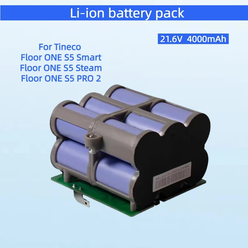 Batería De Repuesto. Compatible Con Tineco Floor ONE S5 PRO 2/S5 Smart/ S5 Steam. Batería De Ión De Litio Inalámbrica 4000mAh De Los Accesorios De La Lavadora Del Piso Accesorios(Color:Purple