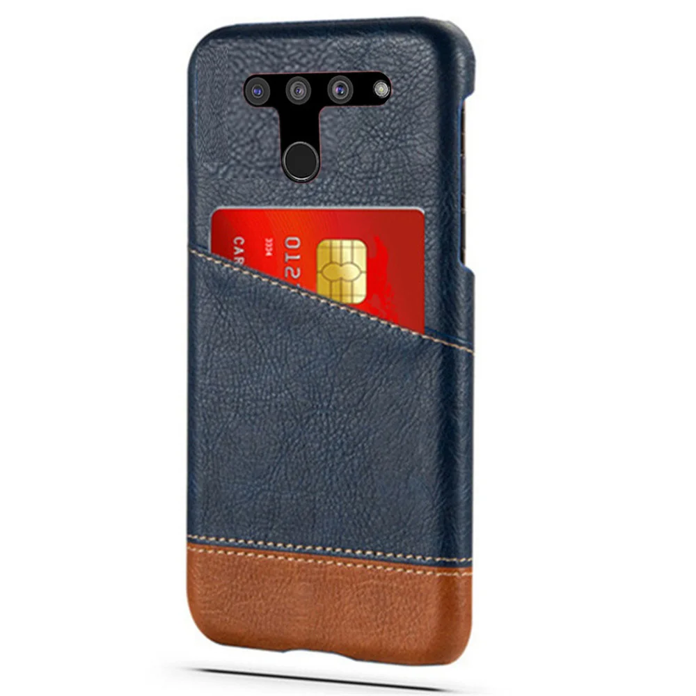 

Slim Case Card Slot Holder Mixed Splice PU Leather Case For LG V50 G8 G7 ThinQ V30 Coque Card Slots Wallet Cover For LG G6 V 30