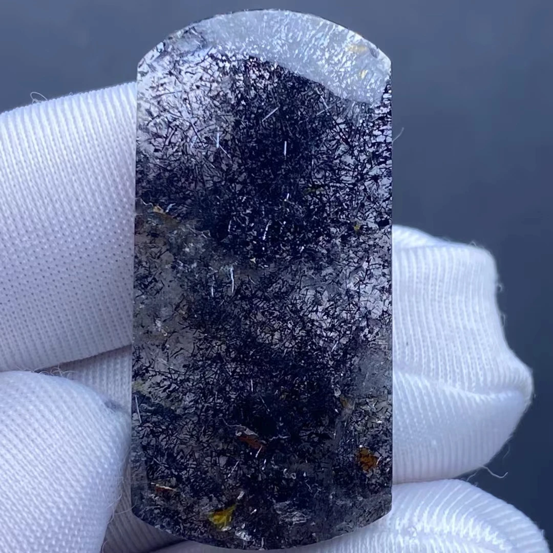 

Natural Black Super Seven 7 Rutilated Quartz Pendant Brazil Super Seven 34*17*6mm Necklace AAAAA