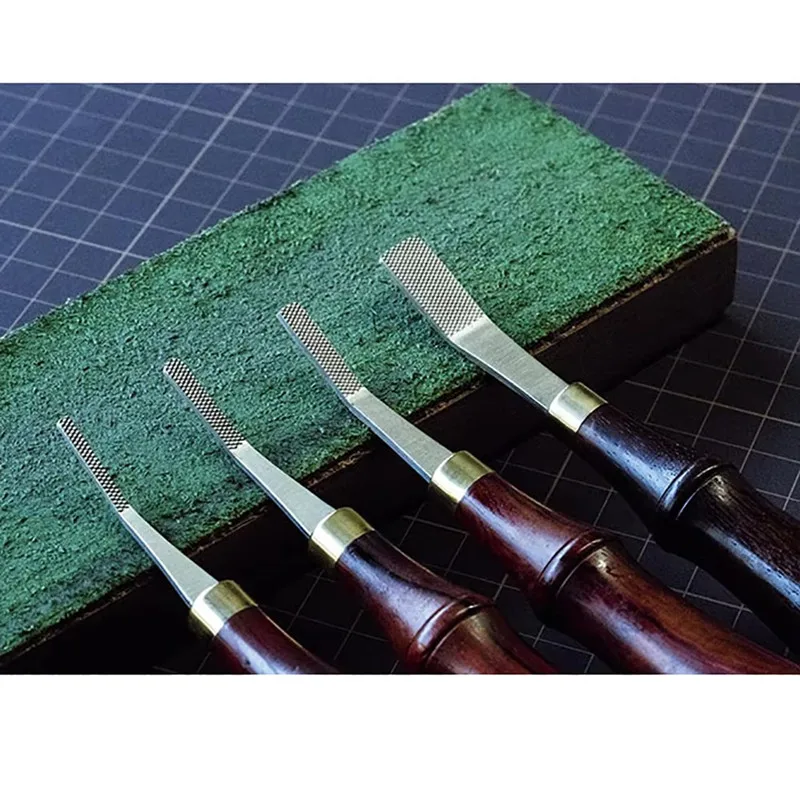 QIANYU Leather Edge Treatment Surface Polishing File, DIY Leather Craft Diamond Pattern Polishing Tool 3/4/5/10mm