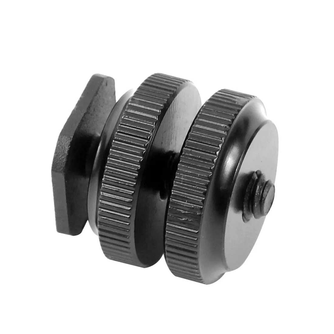 Tripod Mount Hot Shoe Adapter 1/4 3/8 inch Screw Single Nut Double Layer to Flas