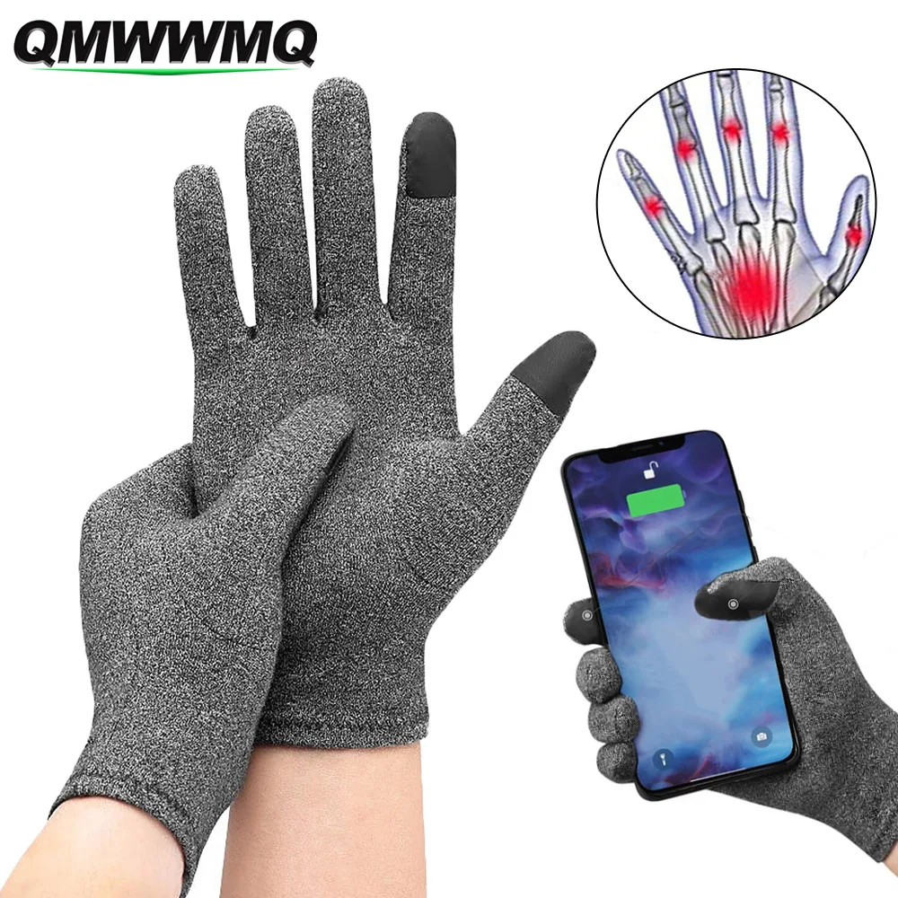 Full Finger Arthritis Gloves Compression Gloves for Women Men Hand Gloves Support and Warmth for Hands Finger Joint 1 Pair