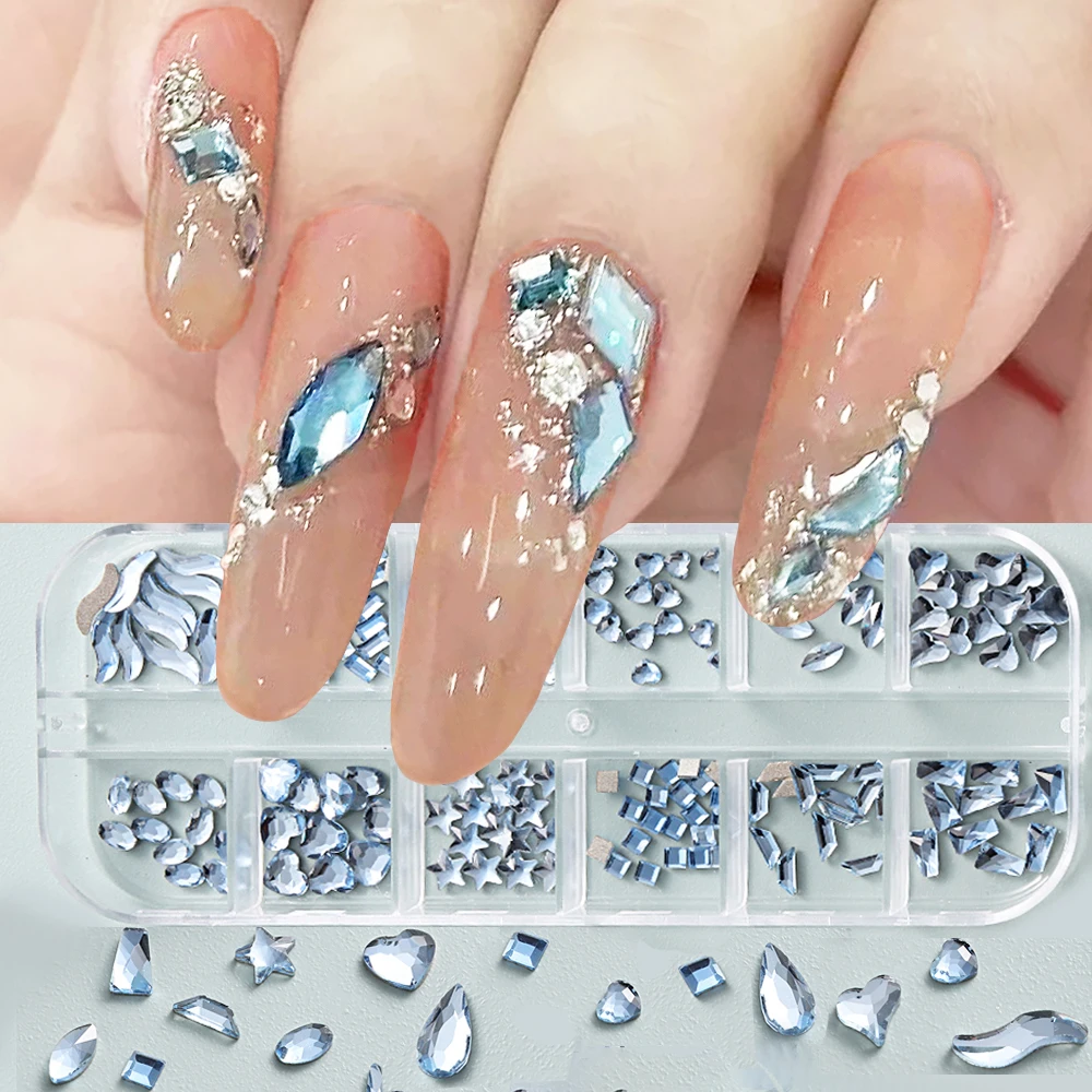100pcs Mixed Crystal AB Nail Art Rhinestones Flatback Strass Shiny Glass Nail  Stones Gems For 3D Nails DIY Manicure Decorations - AliExpress