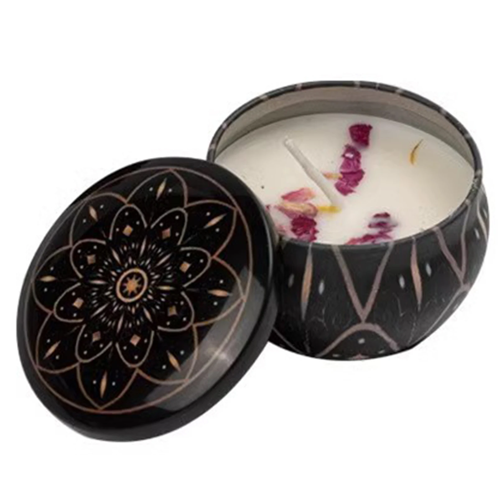 Blooming Essence Scented Soy Candle in Elegant Iron Tin - Aromatherapy Candle for Birthdays, Home, or Wedding Decoration