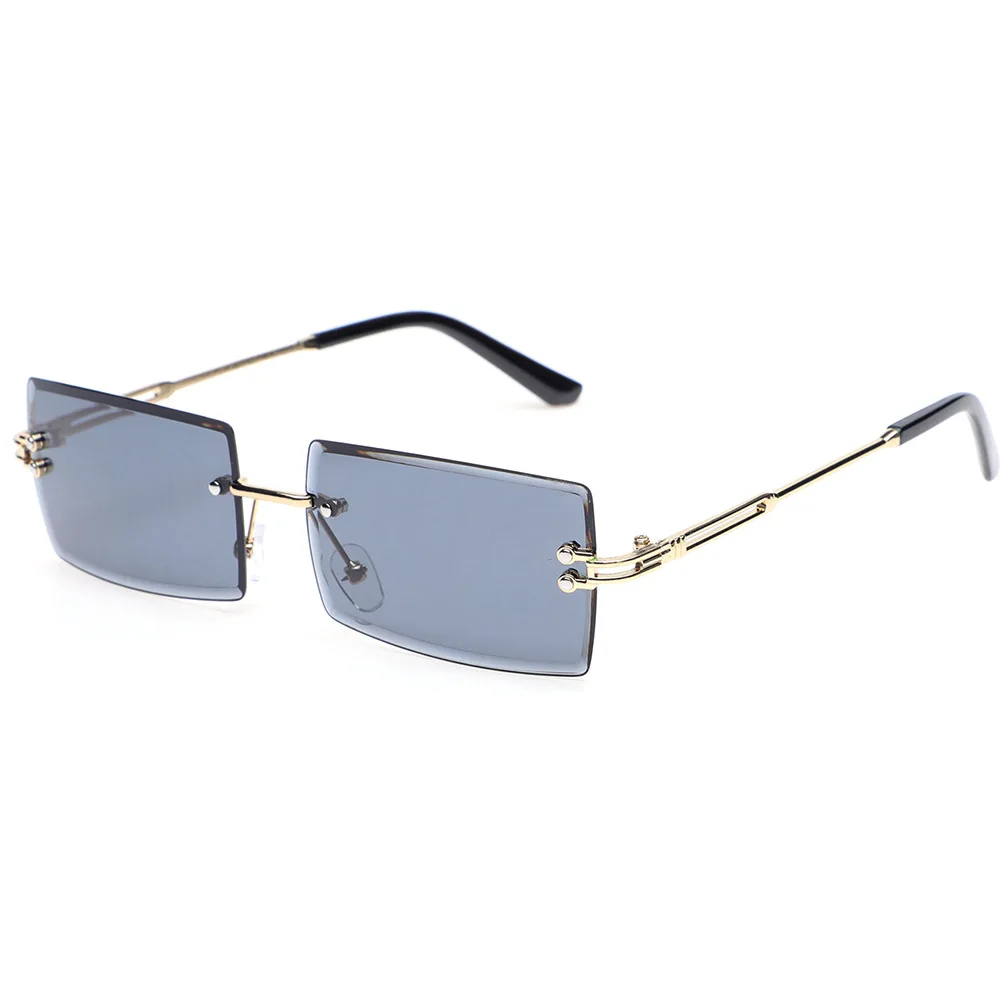 Women Sunglasses Eyewear Metal Rimless Square Frame Ultralight for Sunblock Summer Sports