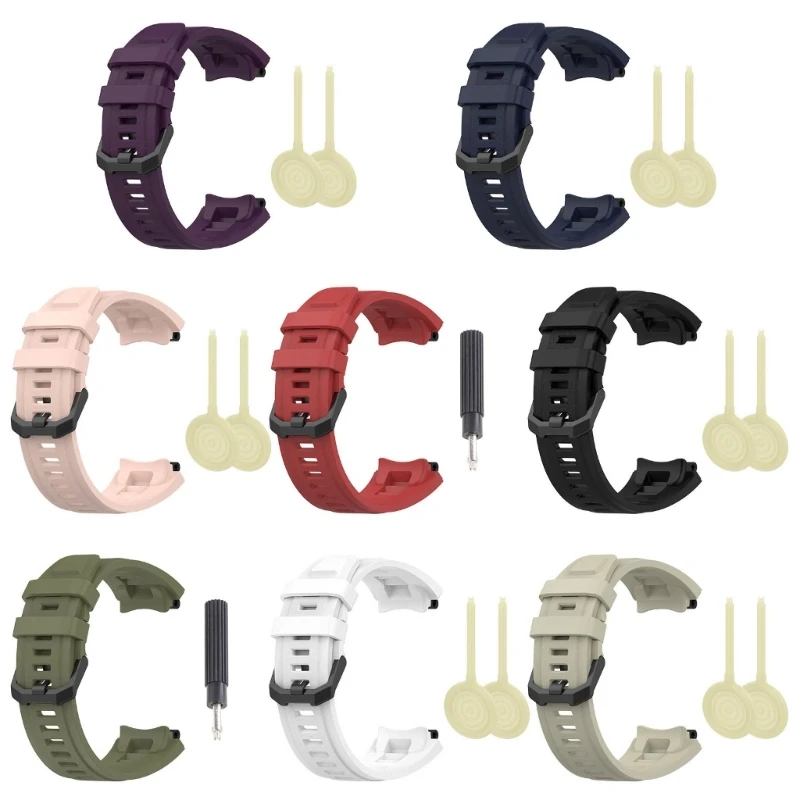 

M6CA Breathable Silicone Strap for 2 Smart Watch Band Sports Soft Wrist Strap Replacement Adjustable Bracelet