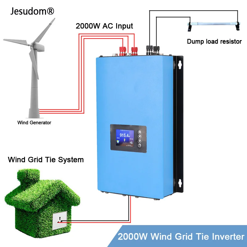 Wind Inverter Grid Tie 2000W For 3 Phase Wind Turbine Generator AC