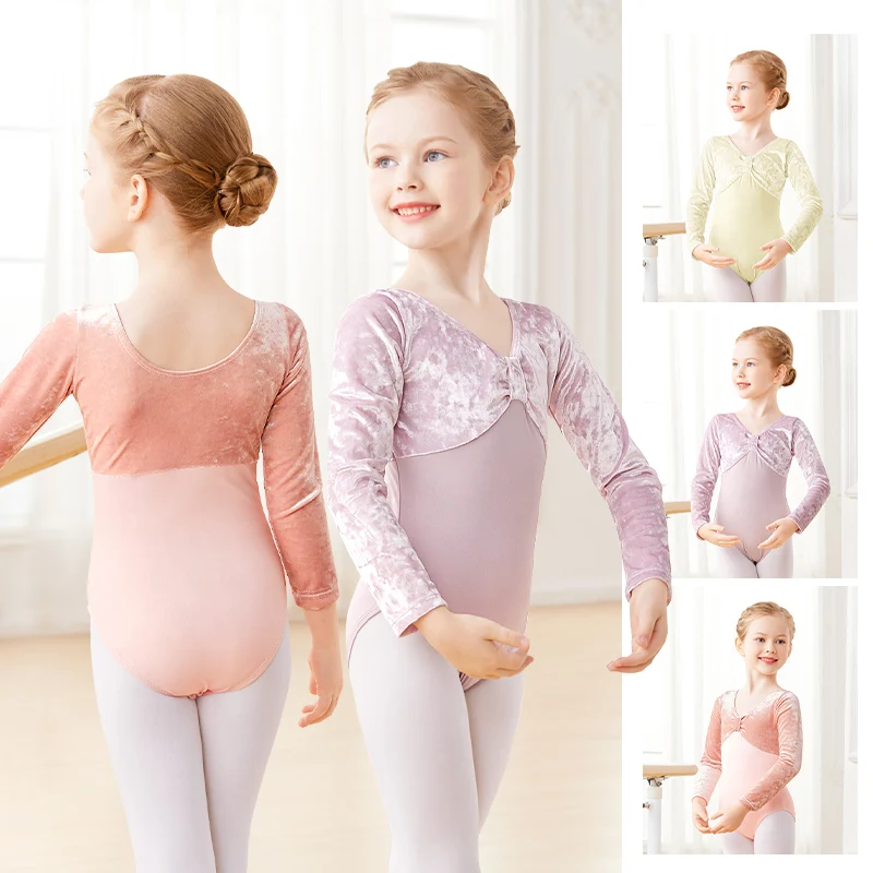 Ballettanzug M&auml;dchen Langarm Nimiya Nimiya Kinder M&auml;dchen Langarm Rundhals Tops Tanz Top Baumwolle M&auml;dchen Turnanzug Gymnastik