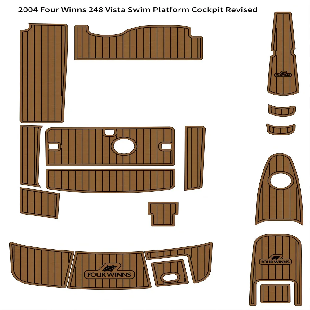 Quality 2004 Four Winns 248 Vista Swim Platform Cockpit Bow Boat EVA Foam Teak Floor Pad