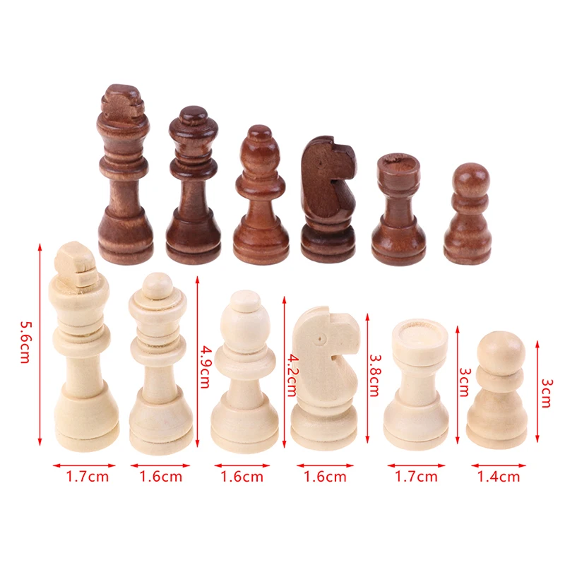 32Pcs/Set 2.2 Inch Wooden Chess Pieces International Word Chess Game Piece Entertainment Accessories