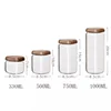 KEMORELA 330/500/750/1000ML Glass Storage Jar with Wooden Lids Countertop Seasoning Bottle Spice Jar Tea Candy Rice Pepper Jar 6
